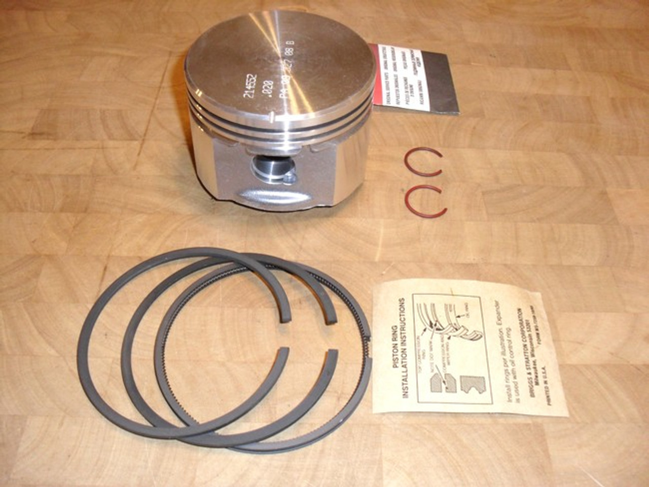 Briggs and Stratton Piston with Rings +.020 over Rebuild Kit 391288, 394663, 394957, 498586, 499290, 499292, 499958 for 10 HP thru 18.5 HP