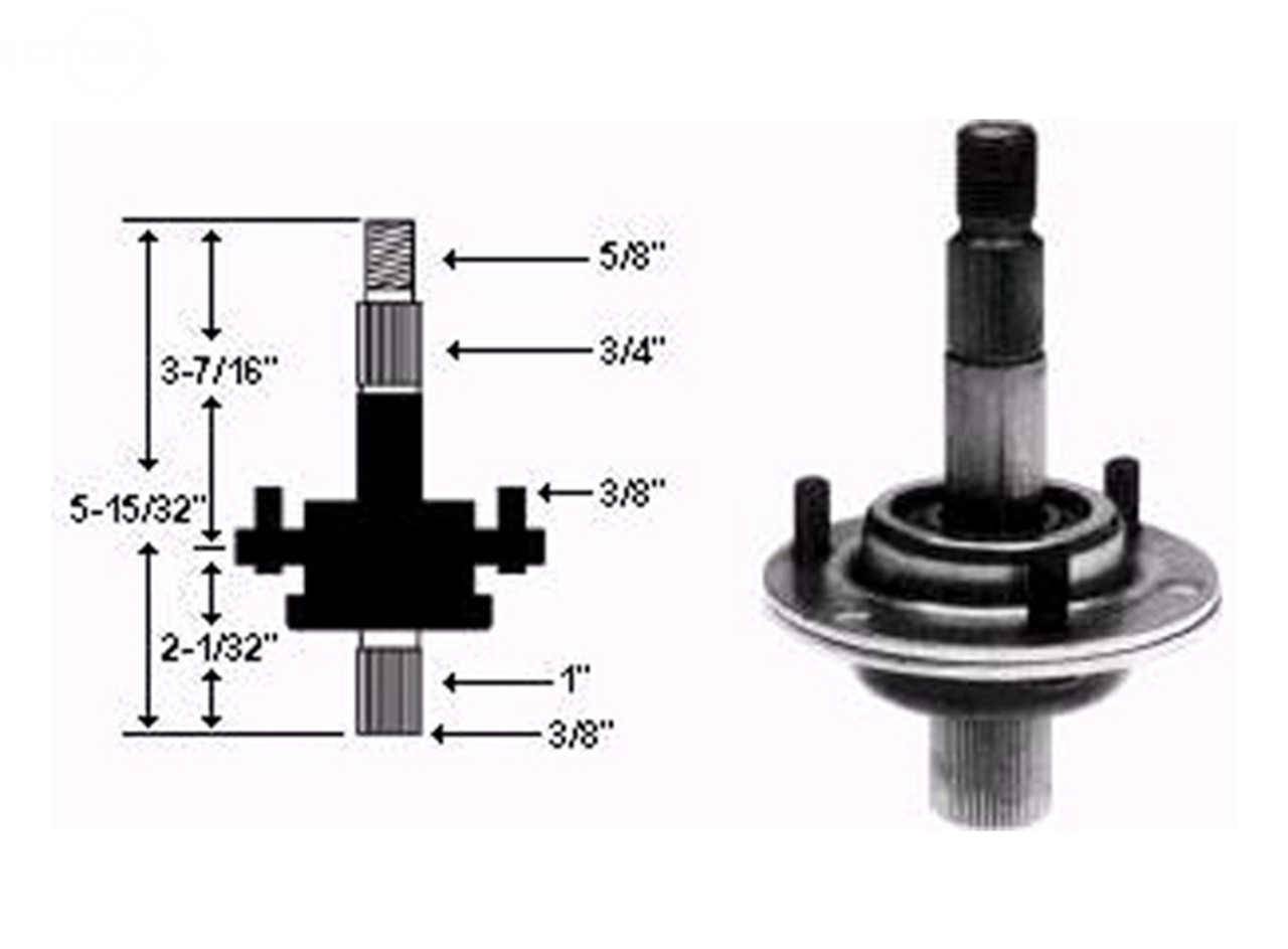 Deck Spindle for MTD 32", 36"Cut 717-0900, 717-0900A, 917-0900, 917-0900A, 917-0900A