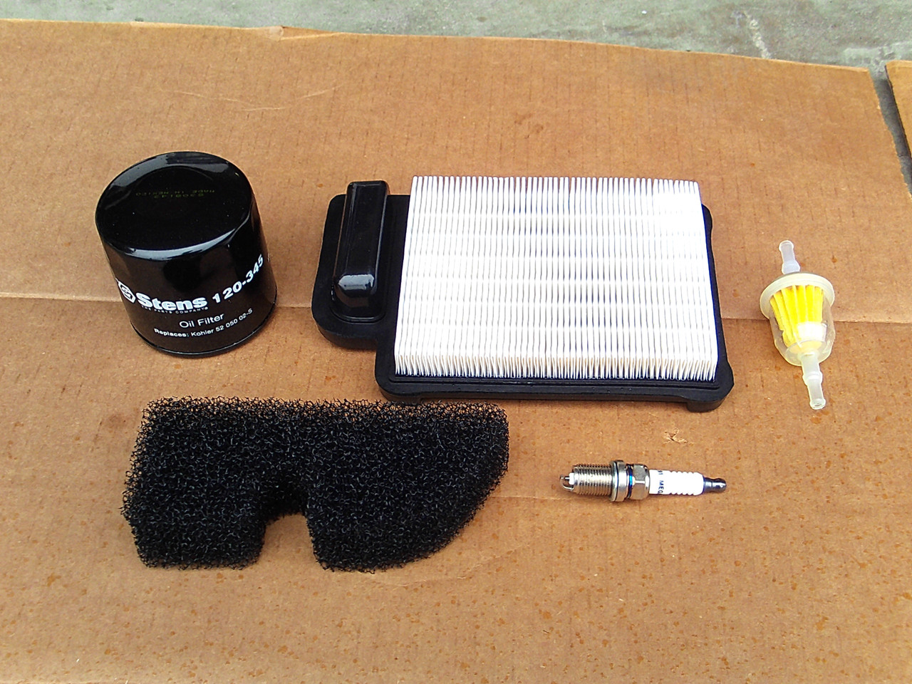 Tune Up Kit for Kohler Courage SV470 thru SV620 Air Filter Pre Cleaner Fuel Filter Oil Filter Spark Plug 2078901S 20 789 01-S Maintenance