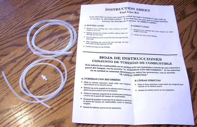 Fuel Line Kit for Craftsman, Ryobi with 2 different sizes hoses 530069599