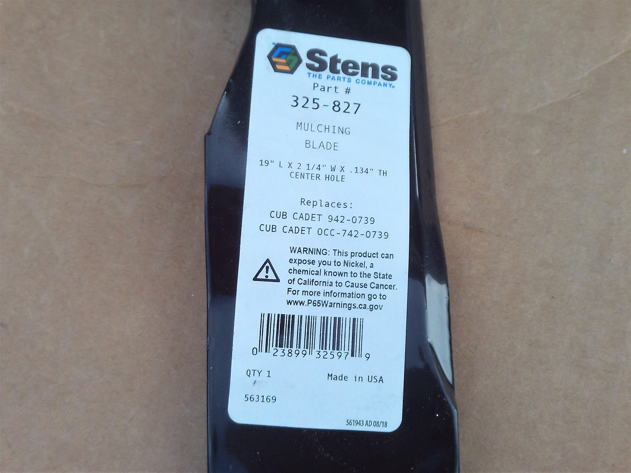 Mulching Blade for Cub Cadet 19" Cut, CC189, CC500, CC550ES, CC550SP, 742-0739, 942-0739, OCC-742-0739