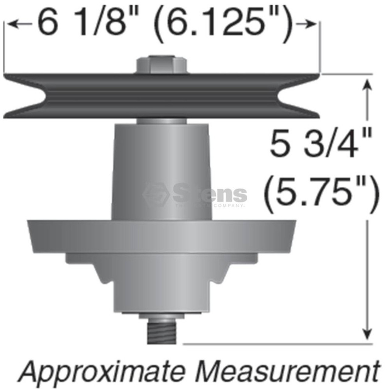 Deck Spindle for Cub Cadet LT1042, 42" Cut 618-04456, 618-04456A, 618-04456B, 618-04461, 618-04461A, 918-04456, 918-04456A, 918-04456B, 918-04461, 918-04461A, Includes pulley and mounting bolts