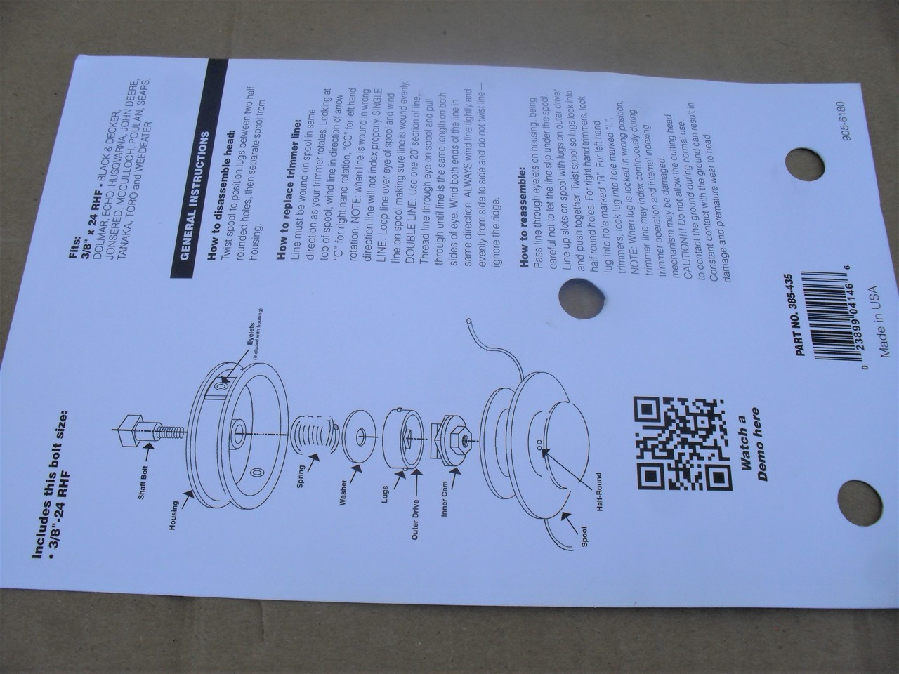 Bump Feed Head for Dolmar BC210, BC212, BDC212, LT16, LT210 String Trimmer