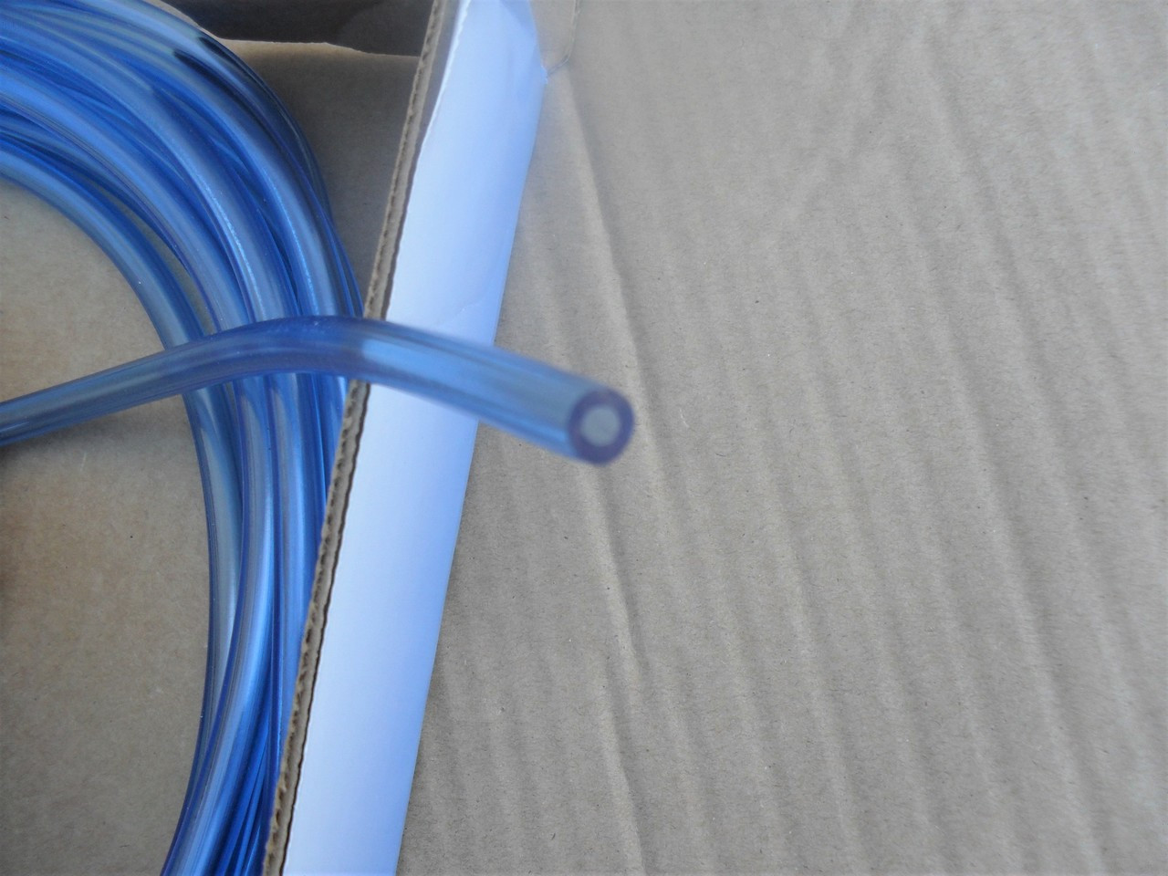 Fuel Line ID: 3/16" OD: 5/16" 25 feet long, Translucent blue, High quality, Resists swelling and hardening, Made in USA 115-520