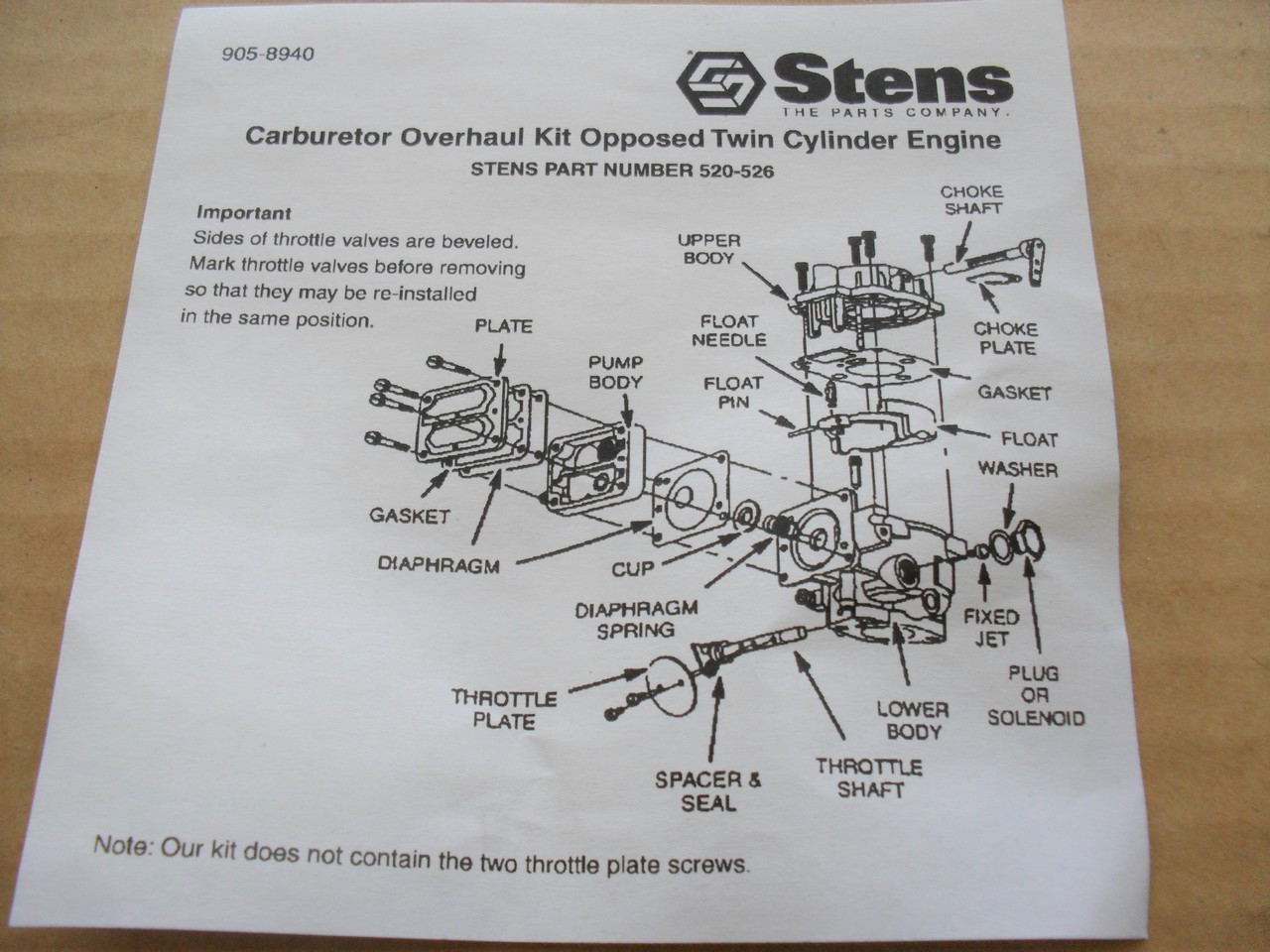 Carburetor Rebuild Kit for Briggs and Stratton 693503, 693501 &