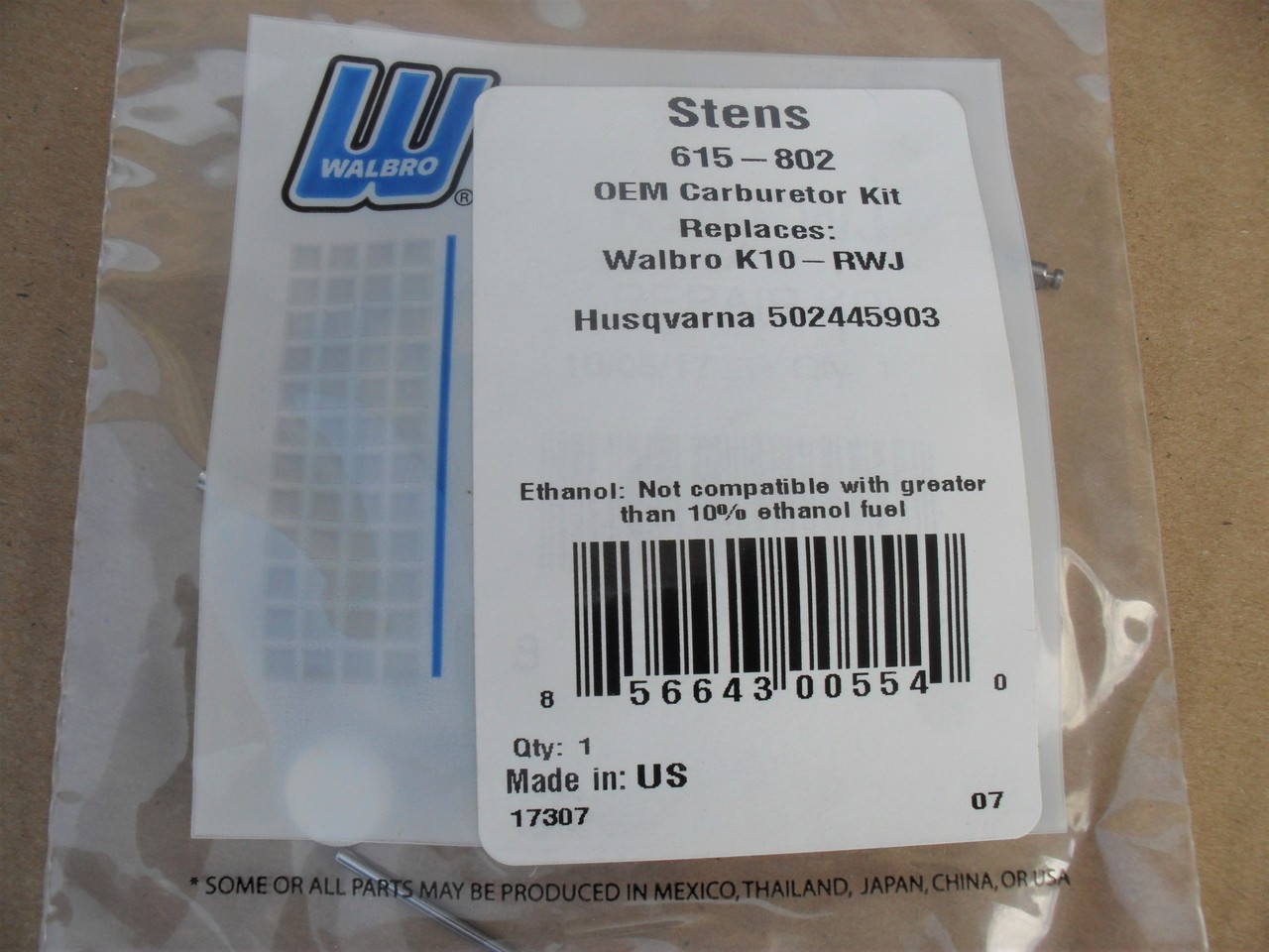 Carburetor Rebuild Kit for Husqvarna K960, K970 Cut Off Saw 502445901