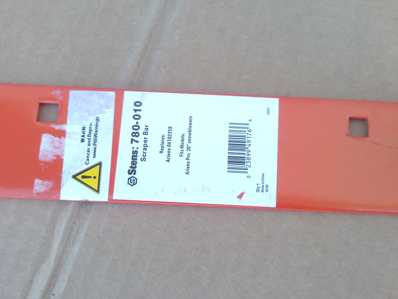 Scraper Bar for Ariens Pro 26" 04182259 00268659 Snowblower snowthrower snow blower thrower
