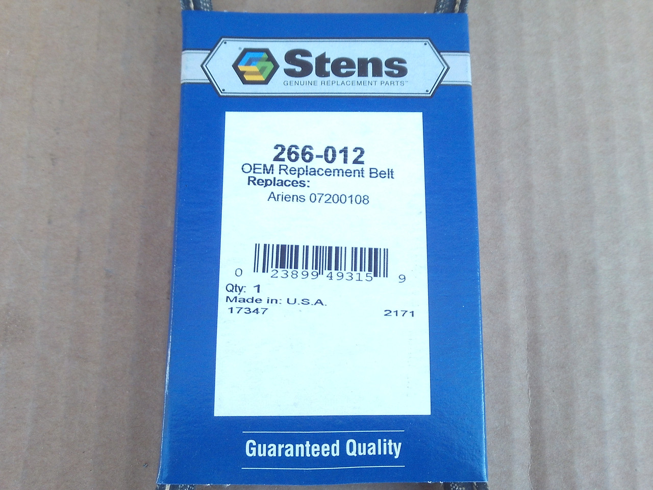 Auger Belt for Ariens ST20E, ST520, ST520E, SnoTek 07200108 Snowblower, snowthrower, snow blower thrower