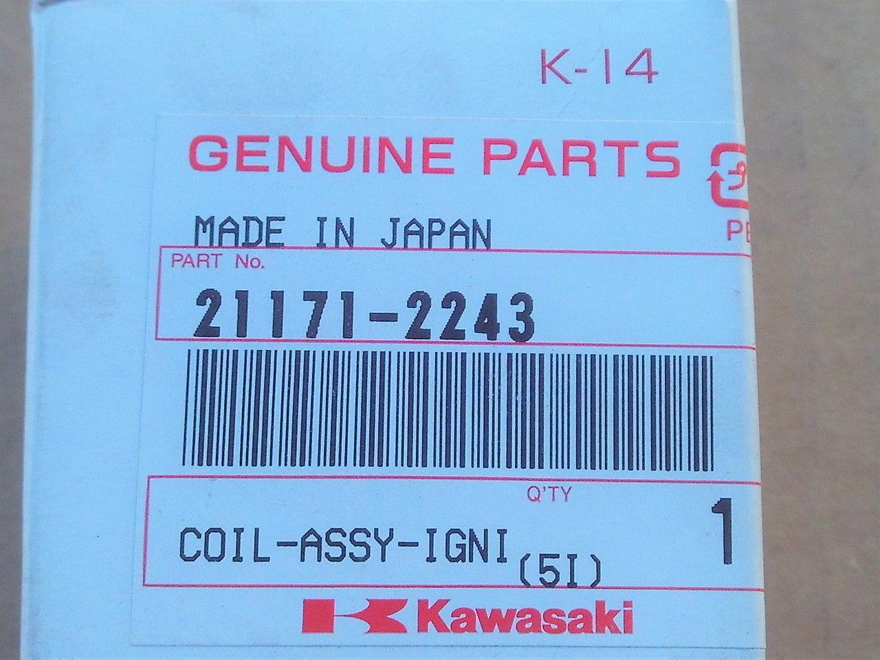 Kawasaki Ignition Coil for KBL27A, KGT27A, KTR27A, 211712243, 21171-2243