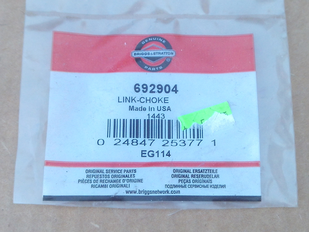 Briggs and Stratton Carburetor Choke Link Rod 692904 &