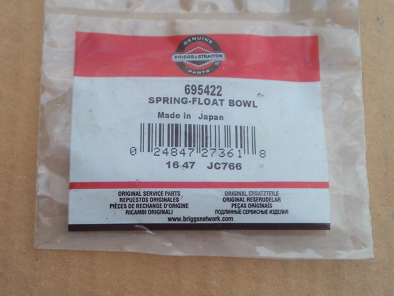 Briggs and Stratton Float Bowl Spring 695422 &