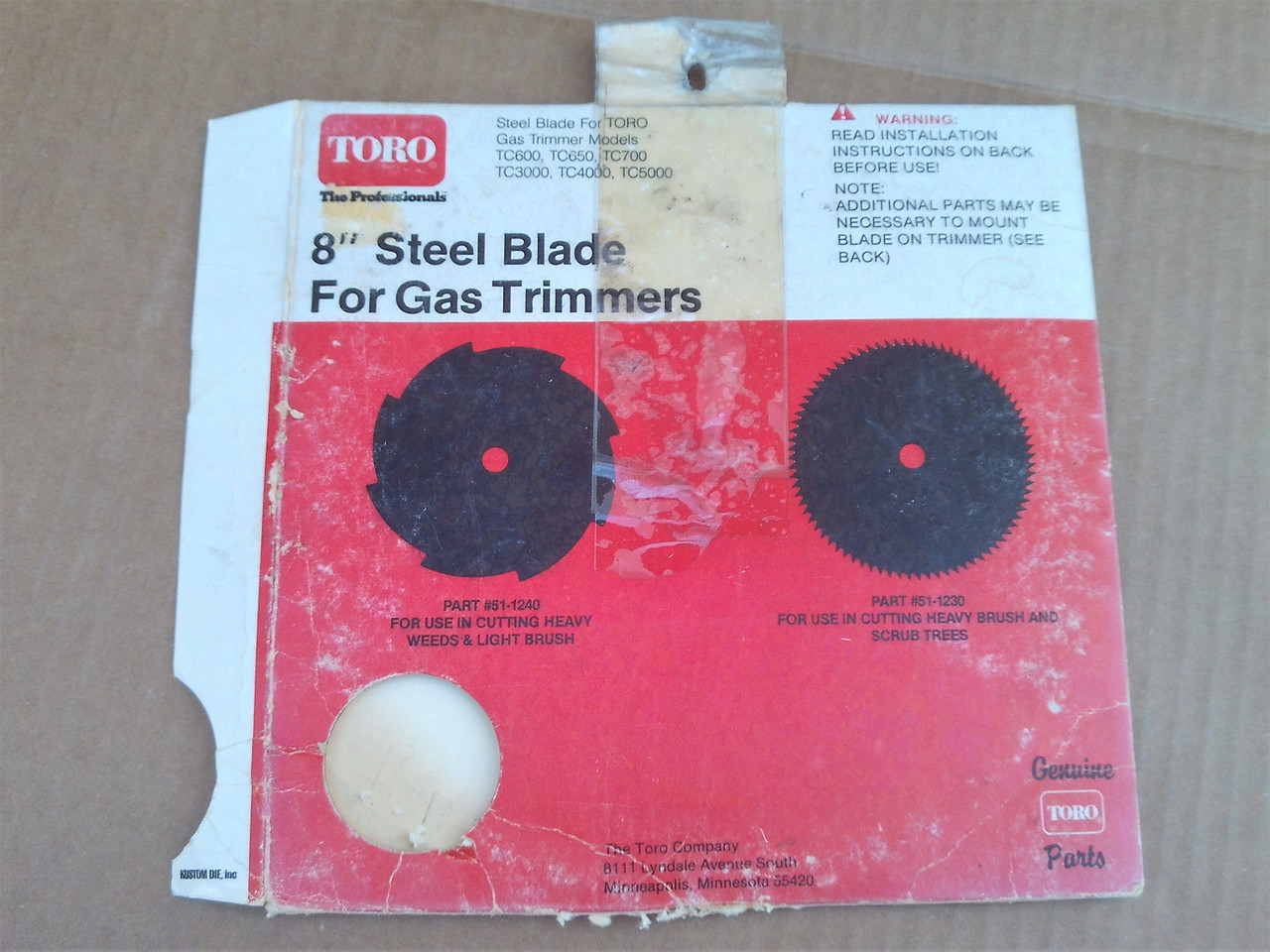 Toro Trimmer Saw Blade 511230 for TC600, TC650, TC700, TC3000, TC4000, TC5000, 51-1230, 8" 80 teeth