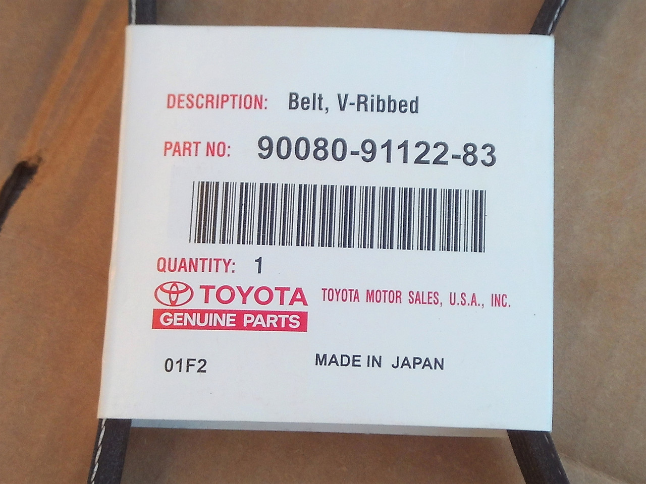 Toyota Camry 2.2, 4 Cylinder Power Steering Air Conditioning Belt 1997 1998 1999 2000 2001 3336330750 900809112283 99363-30750 90080-91122-83