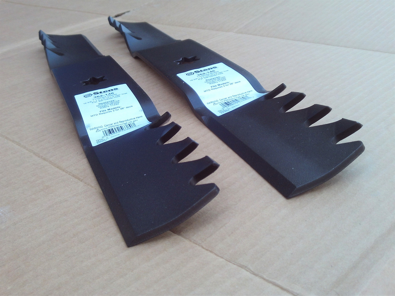 Mulching Blades for Massey Ferguson 38" Cut 942-0610 Toothed Blade set of 2