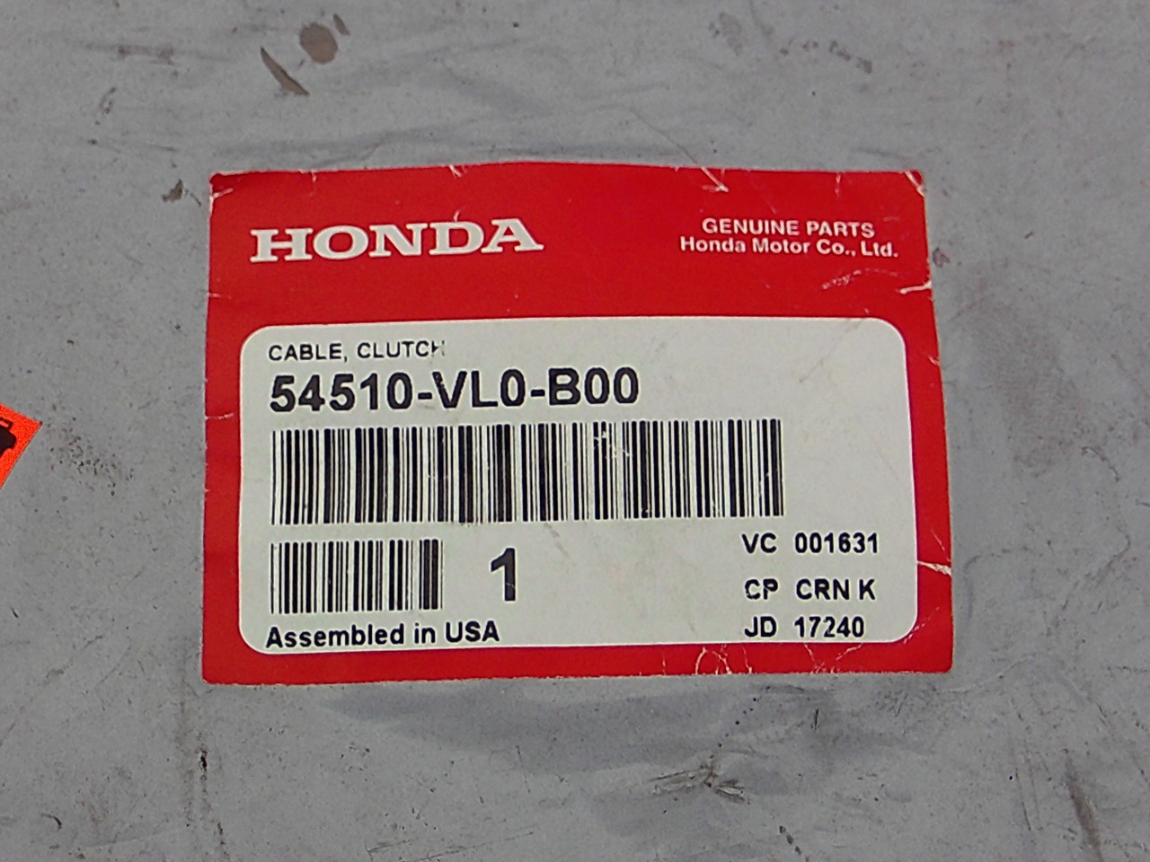 Honda Clutch Cable for HRR216 HRX217 54510VL0B00 54510-VL0-B00