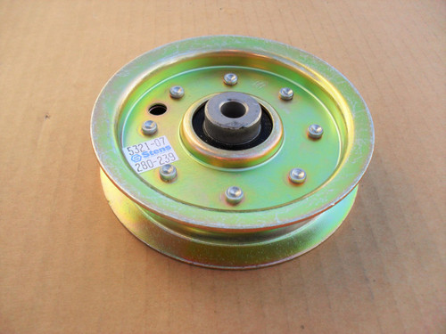 Deck Flat Idler Pulley for Husqvarna 532175820, 596481401, ID: 3/8", OD: 4-1/2", Height: 1"