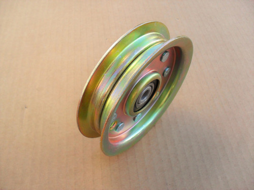 Flat Idler Pulley for AYP, Craftsman 175820, 532175820, 59648140, ID: 3/8", OD: 4-1/2", Height: 1"