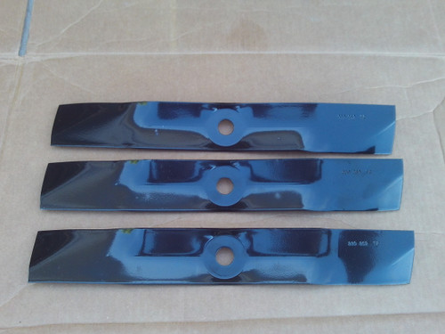 Blades for John Deere LX, GT, GX Series 48" Cut AM141907, AM146715, M127500, M127673, M141794, M145476, M148663 Set of 3 Hi Lift Blades, Made In USA