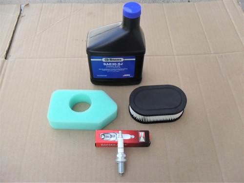 Tune Up Kit for Briggs and Stratton 550e to 550ex Series Engines, 5138, 5138B, Air filter, Spark plug, Oil