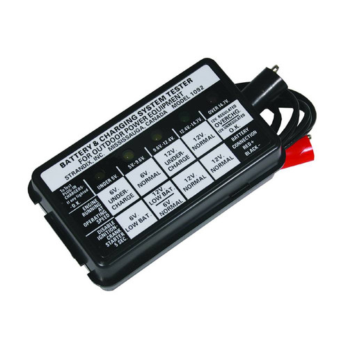 Charging System Tester for 6, 12 Volt, Bright light emitting diodes will tell exact condition of battery and capability of charging system, Can also be used to check plug in battery chargers 751-198