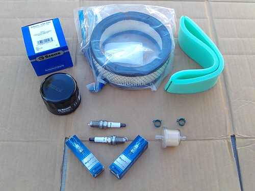 Tune Up Kit For Briggs and Stratton Vanguard V Twin 12.5 thru 21 HP 84004937 5119A 5119B air filter foam pre cleaner spark plugs oil filter fuel filter hose clamps &