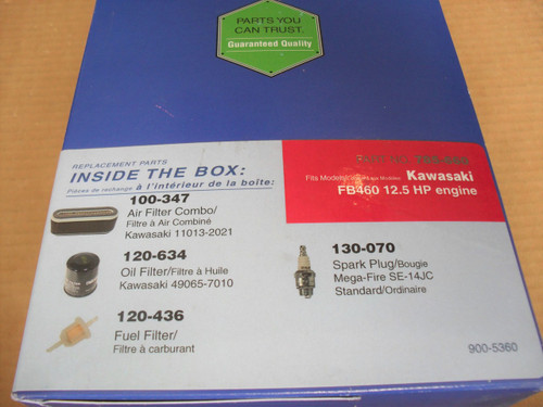 Engine Tune Up Kit for Kawasaki FB460 Air Filter Foam Pre Cleaner Wrap Spark Plug Oil Filter Fuel Filter 110132021 490657010 Maintenance