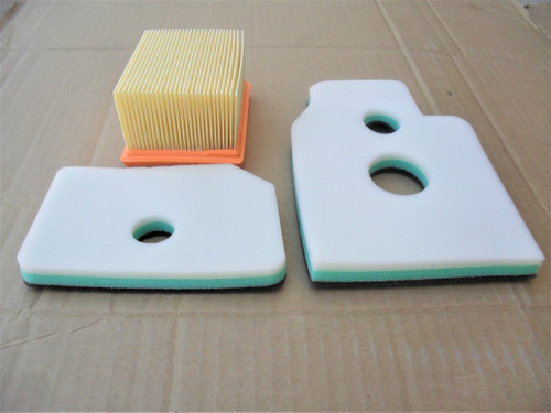 Air Filter Kit for Dolmar PC6412, PC6414, PC7312, PC7314 Cut Off Saw 394173010, 394 173 010 Includes Foam Pre Cleaner