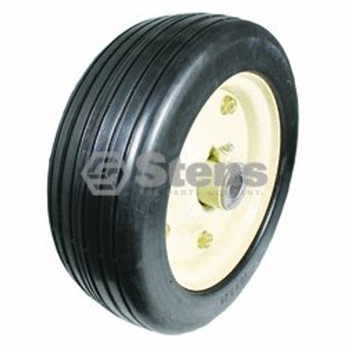 Flat free steel solid rubber wheel assembly for Woods RM59-1, RM591,RM306 and RM360, 15638, 31530  