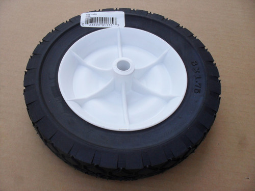 Wheel for MTD 734-04585, 734-1780, 706-13799-01, 8" tall x 1-3/4 wide Tire 8x1.75 Bolens, Huskee, White, Yard machine, Yardman