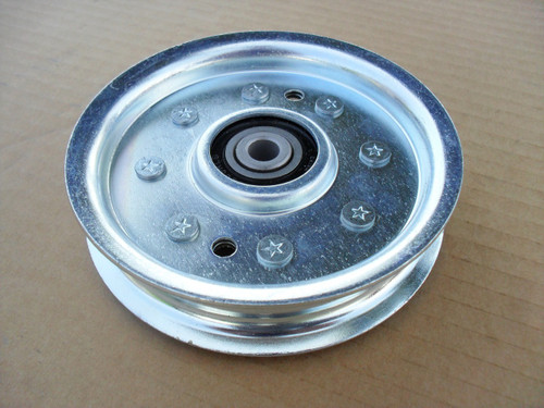 Flat Idler Pulley for Snapper 18585, 7076688, 76500, 76688, 1-8585, 7-6500, 7-6688 OD: 4-5/8", ID: 3/8" Made In USA