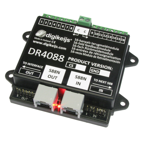 HOゲージ s88N Detector/digikeijs DR4088GND Digikeijs DR4088OPTO 16 Channel Feedback Occupancy Detector ~ S88N