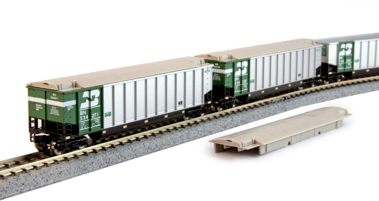 Kato ~ N Scale ~ Burlington Northern ~ Bethgon Protein Gondola 8