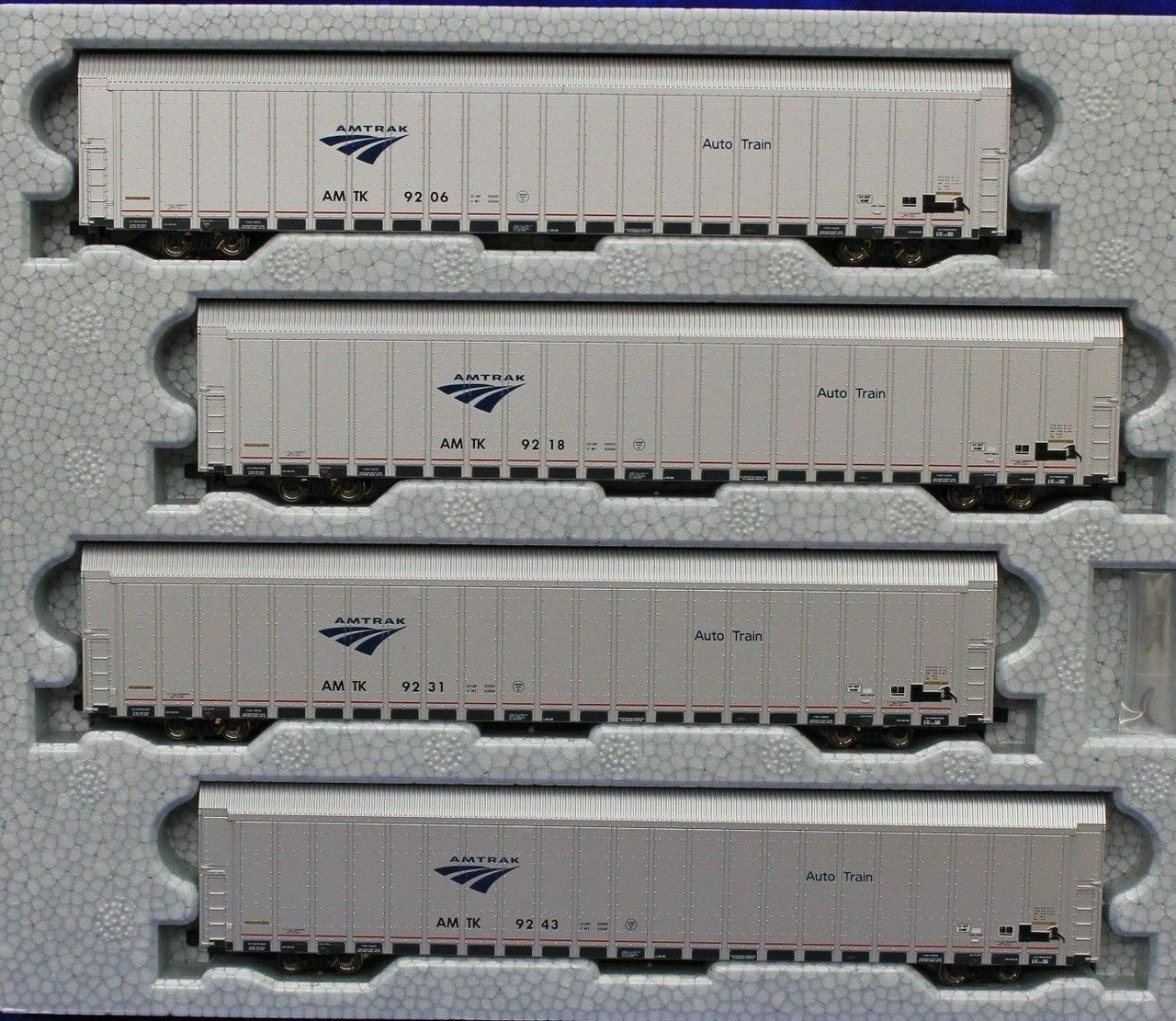 カトー autorack amtrak phase V #106-5506 Kato ~ N Scale ~ Amtrak ~ Autorack Auto Train ~ 4 Car Set #4 ~ 106