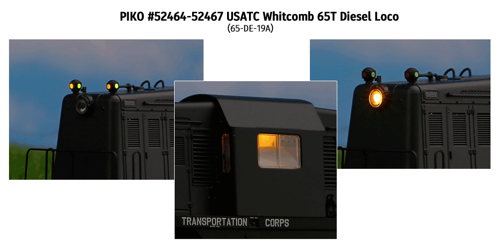 PIKO 52465 Wechselstrom Diesellok BR 65 DE 19 A USATC II + PluX22 Dec