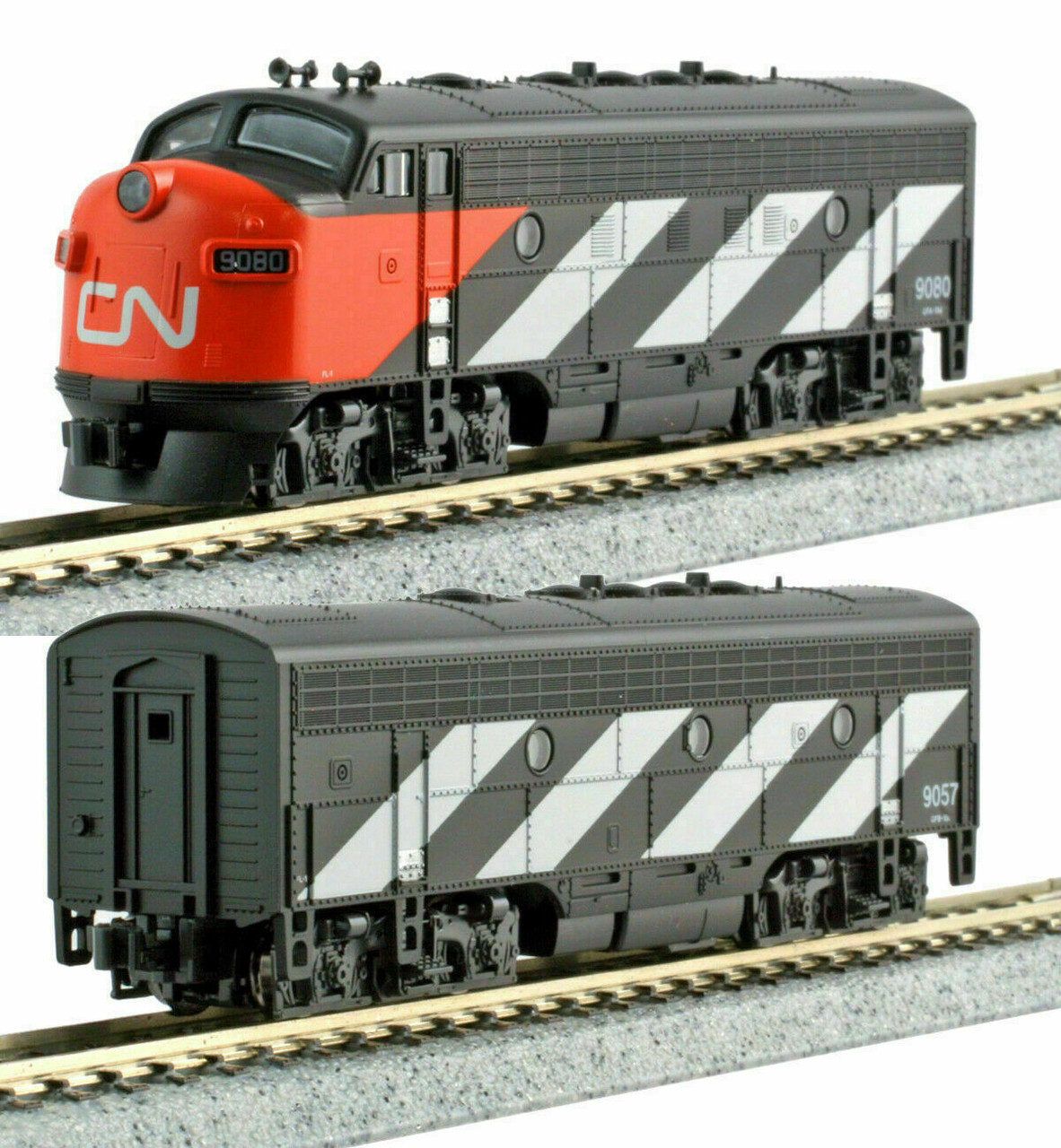 Kato ~ N Scale ~ F7 AB Set ~ Canadian National CN ~ #9080 & #9057