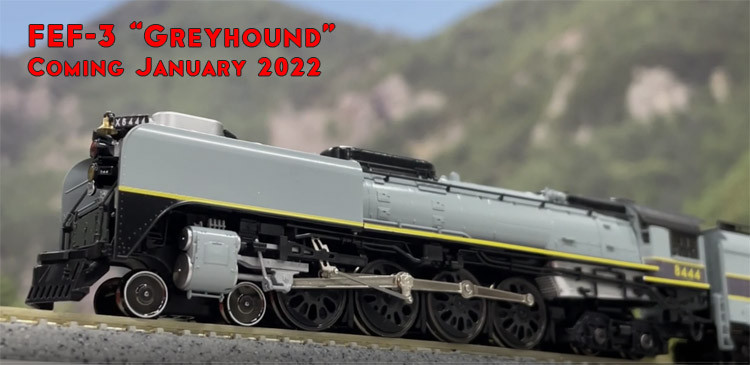 KATO ~ N Scale ~ Union Pacific 4-8-4 FEF-3 ~ Greyhound #8444 ~ 126