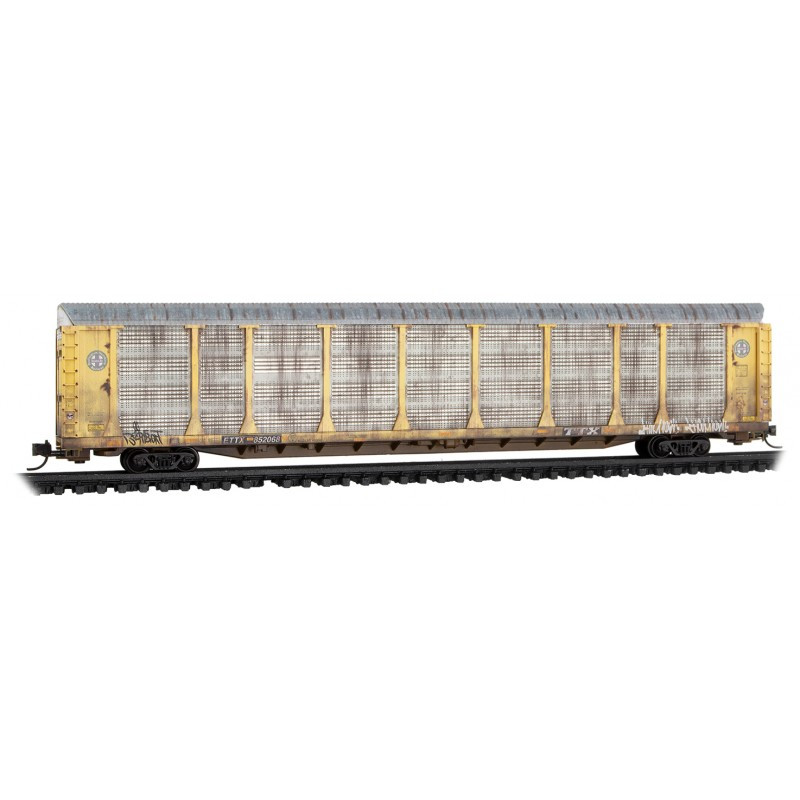 Micro Trains ~ N Scale ~ BNSF 89' Enclosed Weathered Auto Rack