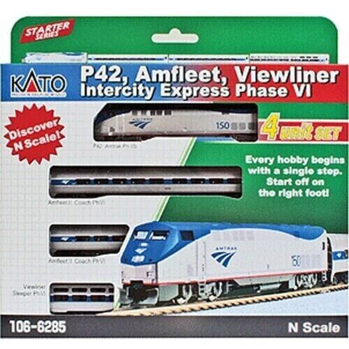 Kato ~ N Scale ~ P42 Amtrak Amfleet Viewliner Intercity Express 