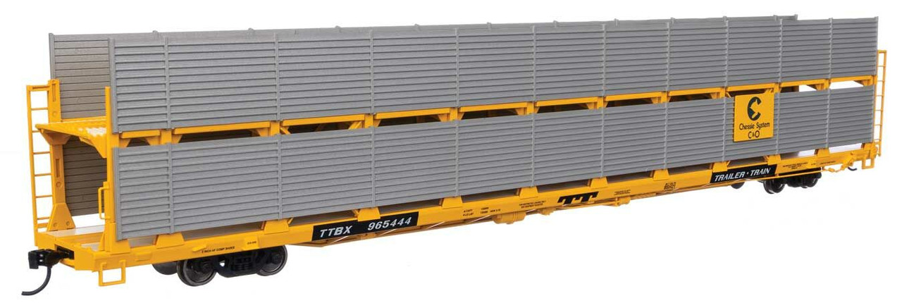 WalthersMainline ~ HO Scale ~ 89' Flatcar w/Bi-Level Shielded Auto Rack ...
