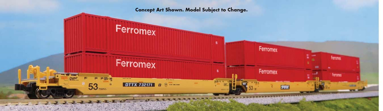 Kato ~ N Scale ~ Gunderson MAXI-IV 3-Unit Well Car with 6 53