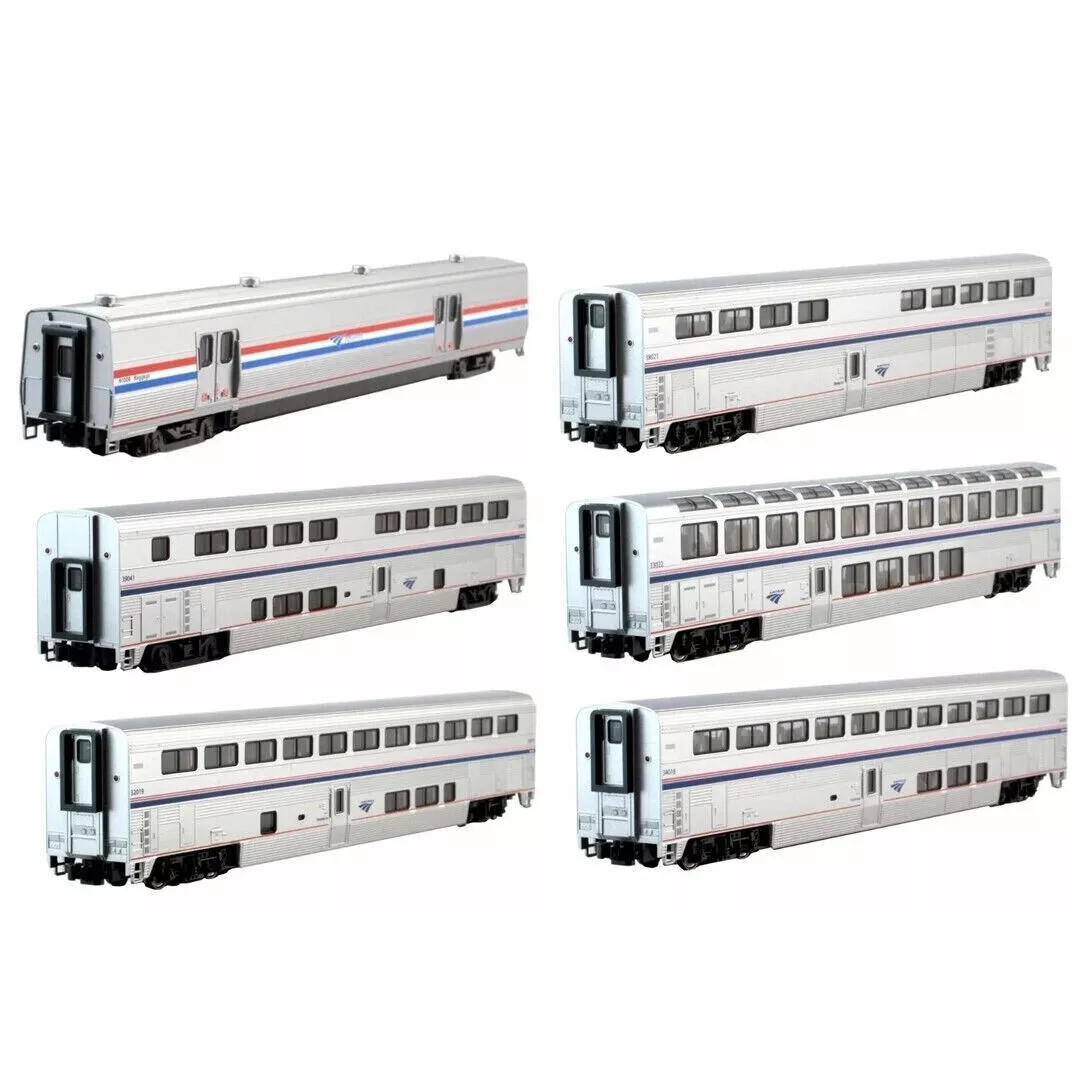 Kato N Scale ~ Lighted ~ Amtrak Superliner Phase VI ~ 6 Pc