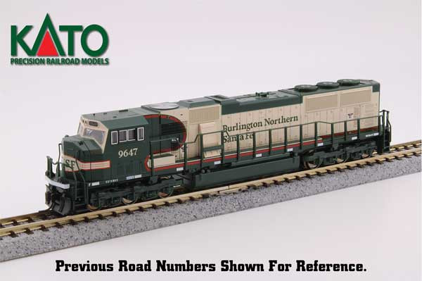 Kato ~ N Scale ~ EMD SD70MAC with Cab Headlight, Burlington