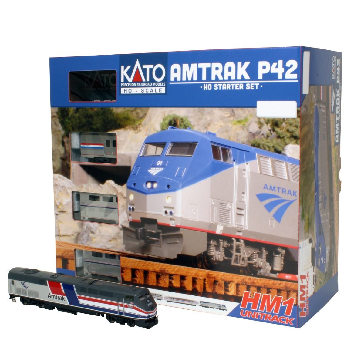 Kato ~ HO Scale ~ Amtrak GE P42 Train Starter Set Phase III #160