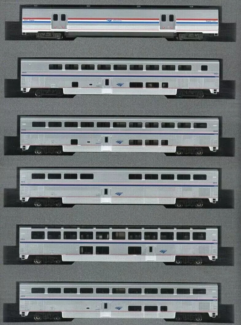 Kato ~ N Scale ~ Amtrak Superliner Phase VI ~ 6 Pc ~ Bookcase ~ 10-