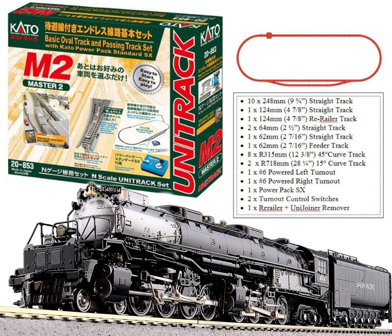 Kato ~ N Scale ~ Master M2 & Big Boy Starter Set ~ Union Pacific