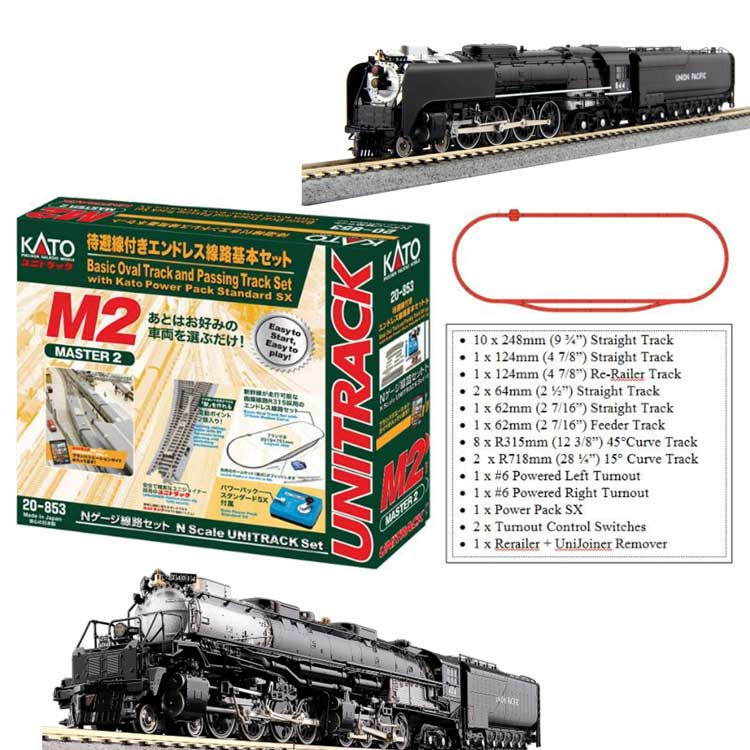 Kato ~ N Scale ~ Master M2 & Union Pacific Big Boy + 4-8-4 FEF-3