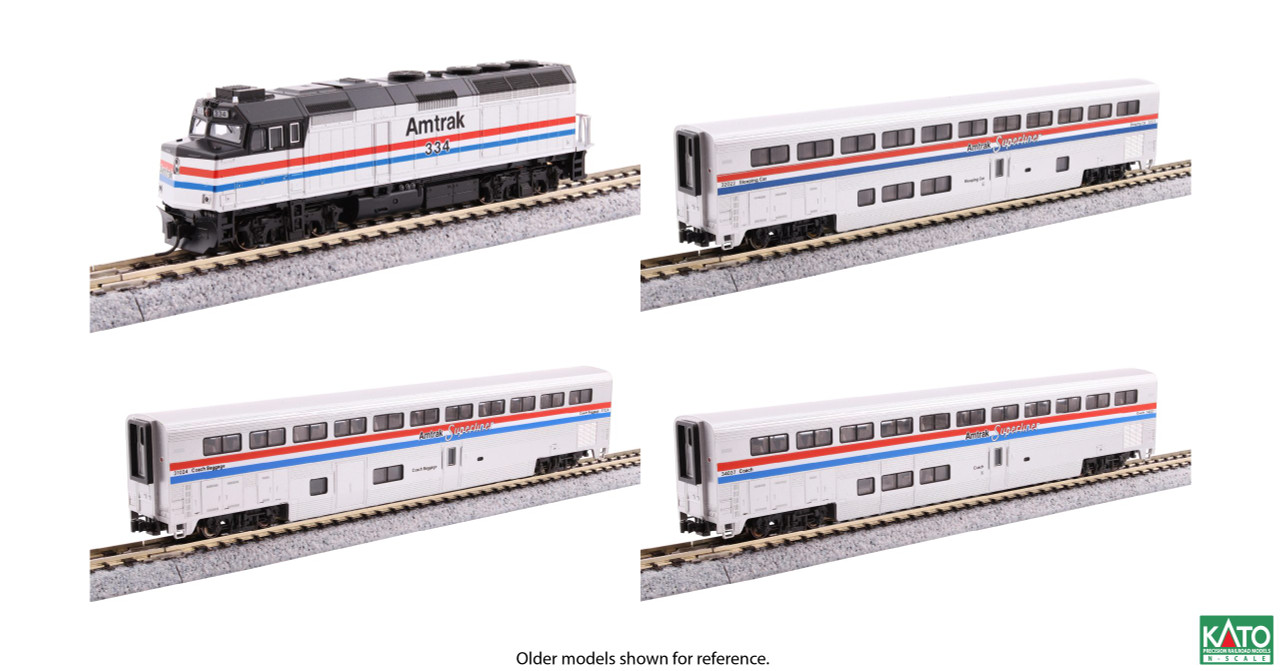 KATO Amtrak 301 Nゲージ 鉄道模型 Kato ~ N Scale ~ F40PH Superliner Car Set ~ Amtrak ~ Standard DC