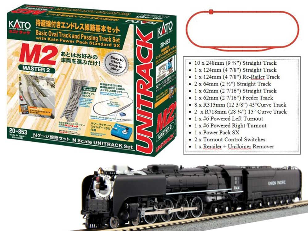 Kato ~ N Scale ~ Master M2 & 4-8-4 FEF-3 Starter Set ~ DCC Ready