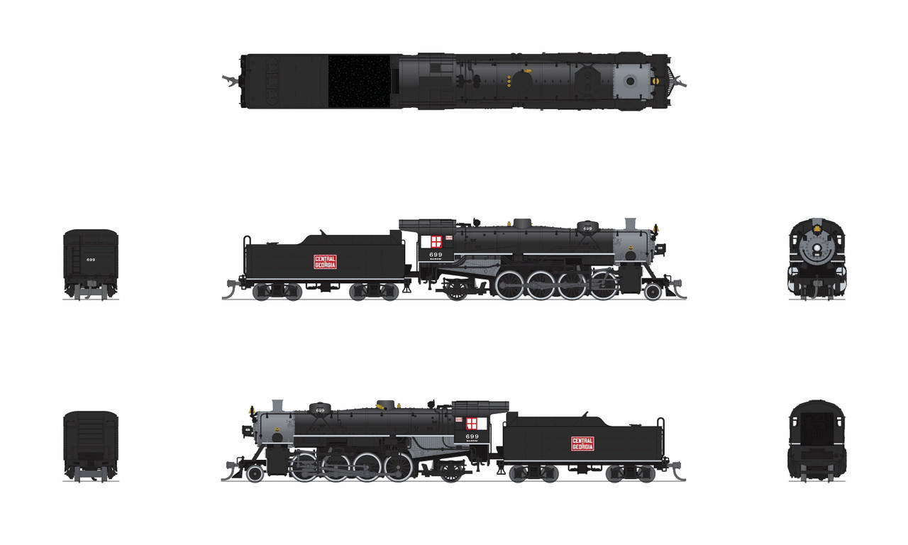 Broadway Limited ~ N Scale ~ USRA Light Mikado 2-8-2 ~ Central of