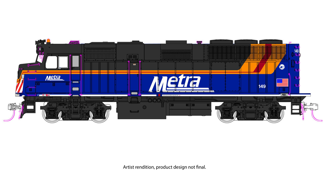 Kato ~ HO Scale ~ EMD F40PH Commuter ~ Chicago Metra #149 ~ DCC